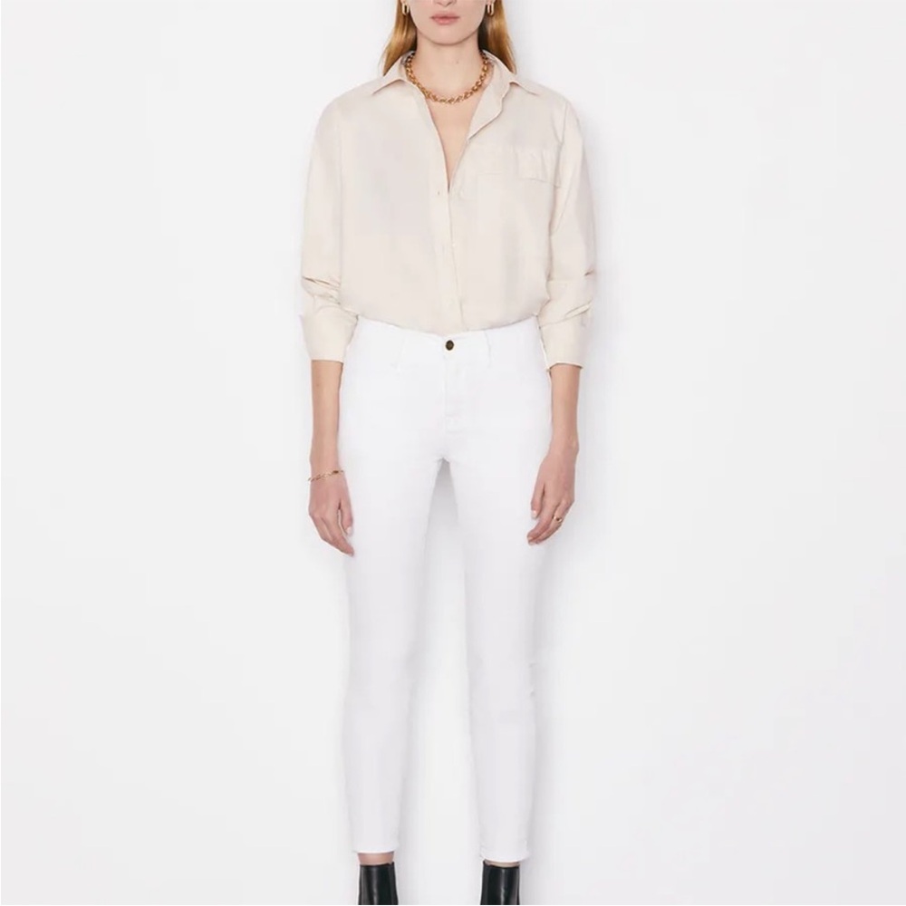 FRAME Le Skinny‎ de Jeanne Blanc White Jeans Size 25